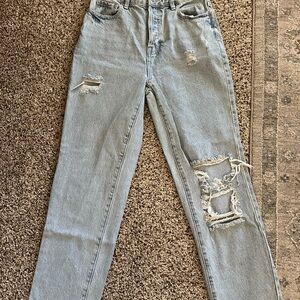 PacSun Light Blue Distressed Straight Leg Jeans